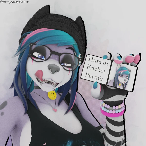 Monster Fucker Permit, Raven Wolf Created By Mess Maker