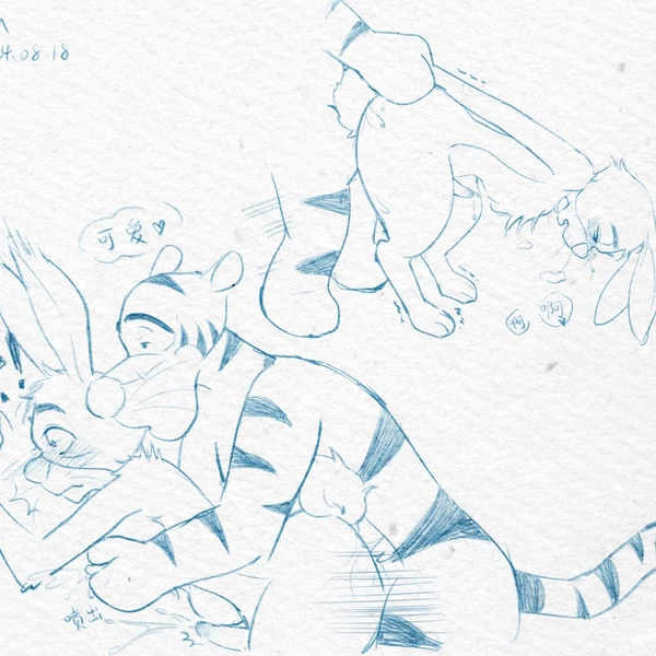 Rabbit (Winnie The Pooh), Tigger (Disney, Winnie The Pooh (Franchise)) Created By Mofaxuanlan