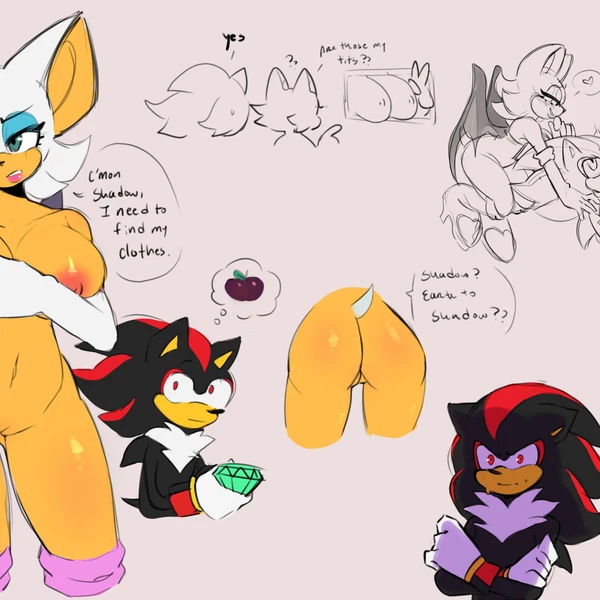 Rouge The Bat, Shadow The Hedgehog (Sega, Sonic The Hedgehog (Series)) Created By Eonbnnuy