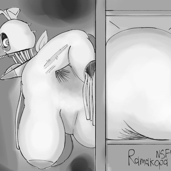 Withered Chica (Fnaf) (Five Nights At Freddy's, Five Nights At Freddy's 2) Created By Ramakopa