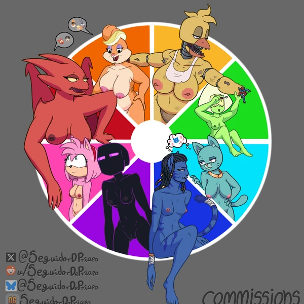 Amy Rose, Lucia (Satina), Mary Senicourt (Cartoon Network, Color Wheel Challenge) Created By Seguidordpriapo