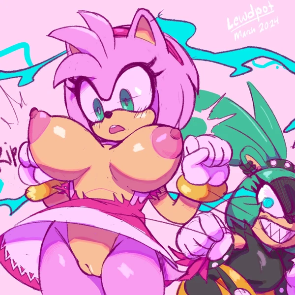 Amy Rose, Surge The Tenrec (Idw Publishing, Sega) Created By Lewdpot
