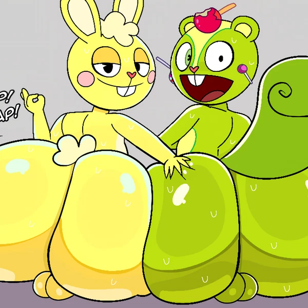 Cuddles (Htf), Nutty (Htf) (Happy Tree Friends, Mondo Media) Created By Furu Flami