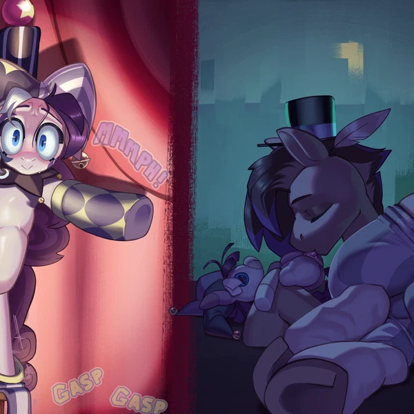 Fan Character, Jacques Mon De'pau (Jarvispone), Trickshow (Cheekipone) (Hasbro, My Little Pony) Created By Storyteller (Artist)