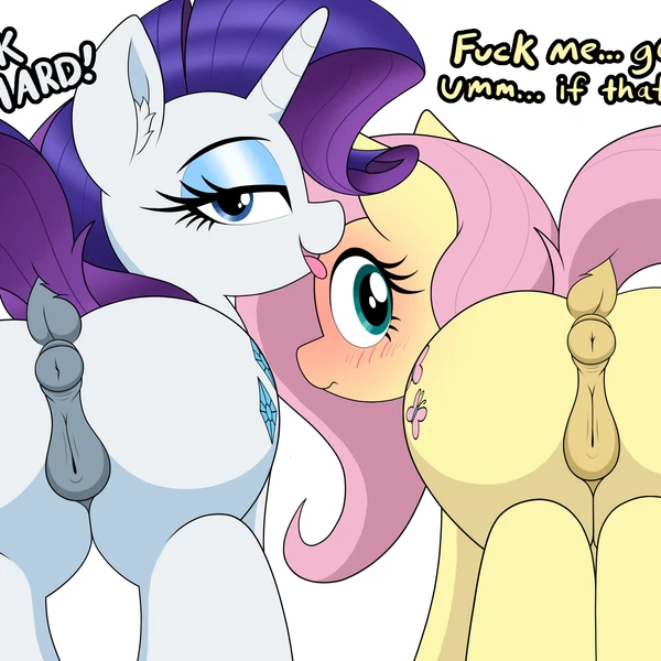 Fluttershy (Mlp), Rarity (Mlp) (Friendship Is Magic, Hasbro) Created By Vomitvomiting