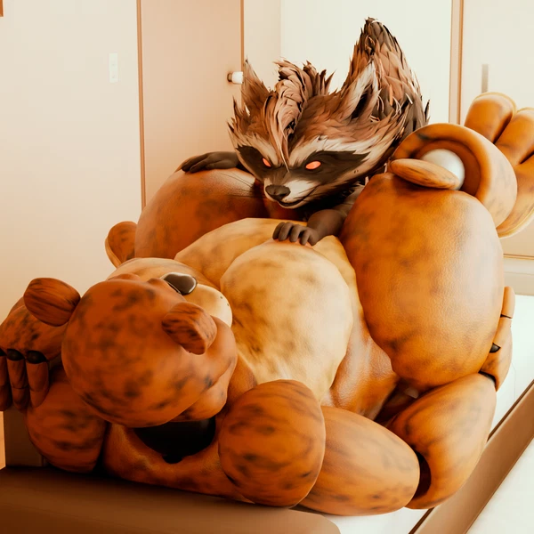 Freddy (Fnaf), Rocket Raccoon (Five Nights At Freddy's, Guardians Of The Galaxy) Created By Wynter Faver