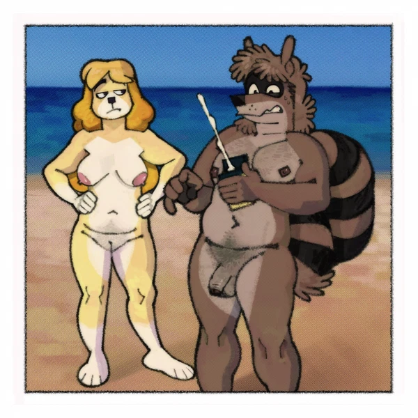 Isabelle (Animal Crossing), Rigby (Regular Show) (Animal Crossing, Cartoon Network) Created By Satelliteduster