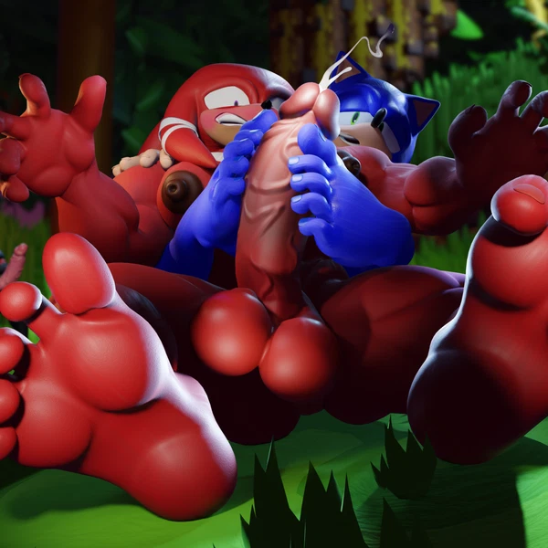 Knuckles The Echidna, Shadow The Hedgehog, Sonic The Hedgehog (Sega, Sonic The Hedgehog (Series)) Created By Zhecklar