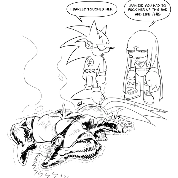 Knuckles The Echidna, Sonic The Hedgehog, Surge The Tenrec (Dc Comics, Idw Publishing) Created By Voideyedpanda