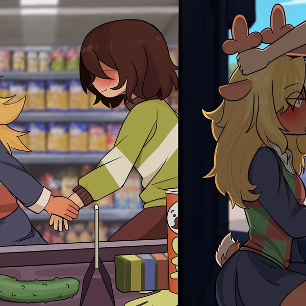 Kris Dreemurr, Noelle Holiday (Deltarune, Mars Incorporated) Created By Drakilasin