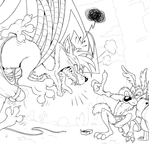 Rocket Raccoon, Wile E. Coyote, Ziggy (Wolfbard) (Acme, Acme Products) Created By Catsnbriefs