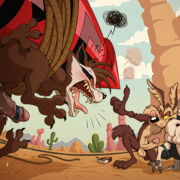 Rocket Raccoon, Wile E. Coyote, Ziggy (Wolfbard) (Acme, Acme Products) Created By Catsnbriefs