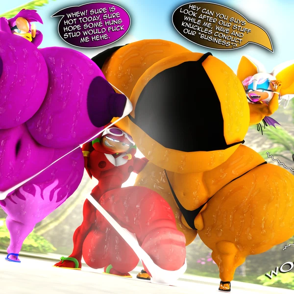 Blaze The Cat, Knuckles The Echidna, Rouge The Bat (Sega, Sonic Riders) Created By Rocketspuff