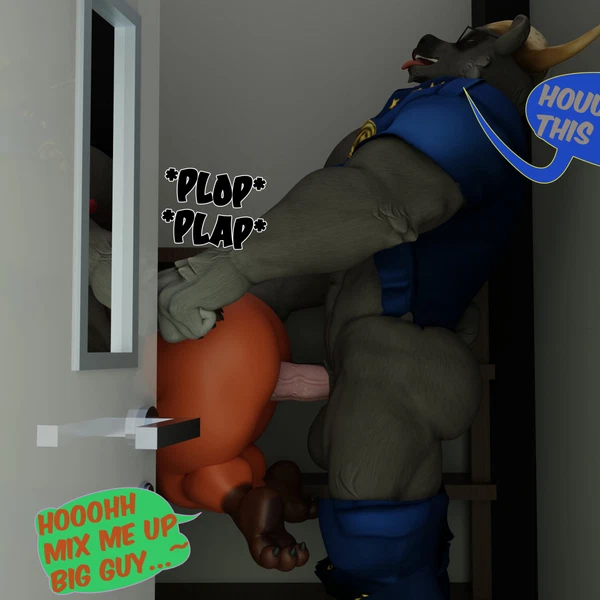 Chief Bogo, Nick Wilde (Disney, Zootopia) Created By Camseven