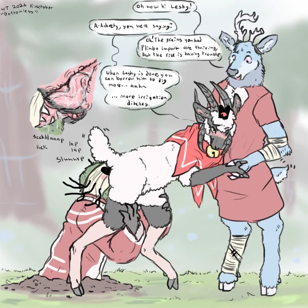 Fan Character, Lamb (Cult Of The Lamb), Leshy (Cult Of The Lamb) (Cult Of The Lamb, Kinktober) Created By Welcometaco